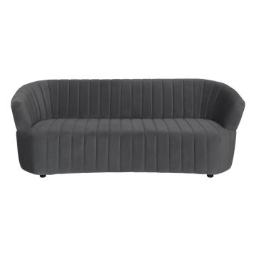 Vertical Channel Tufted Curved Performance Velvet Sofa